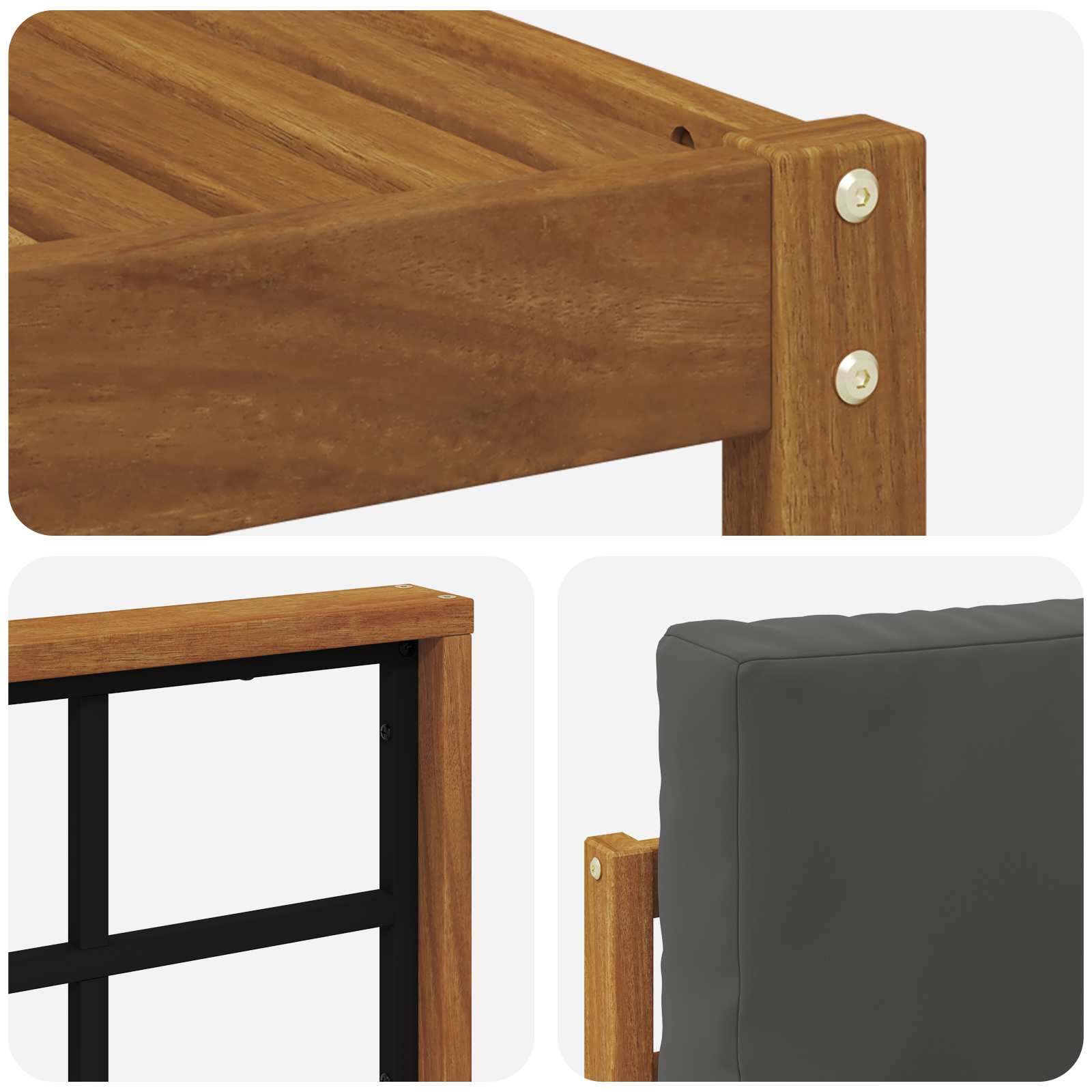 Set vanjskih sofa s jastukom 5 pcs Prirodna i antracit