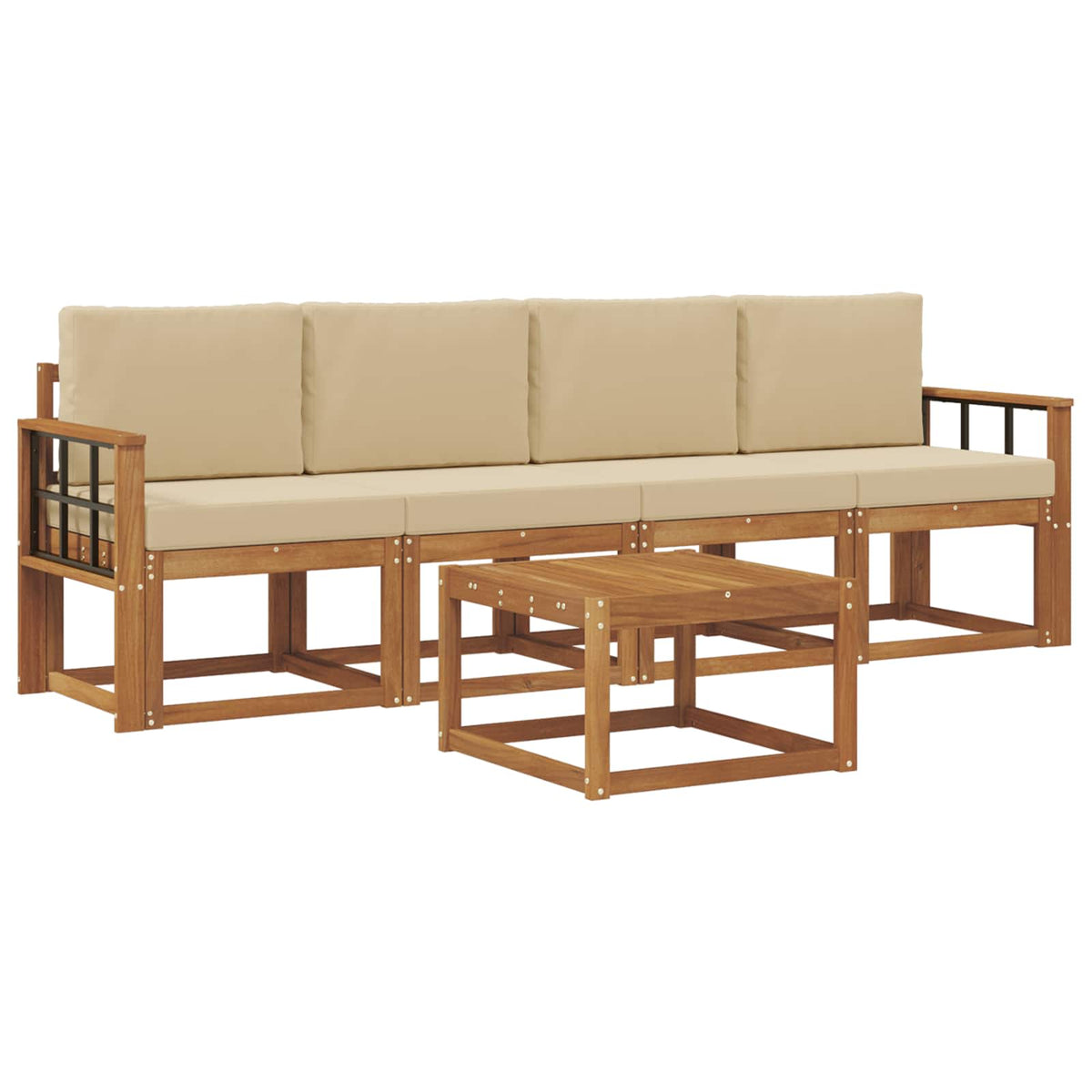 Set vanjskih sofa 5 kom. Prirodna i bež