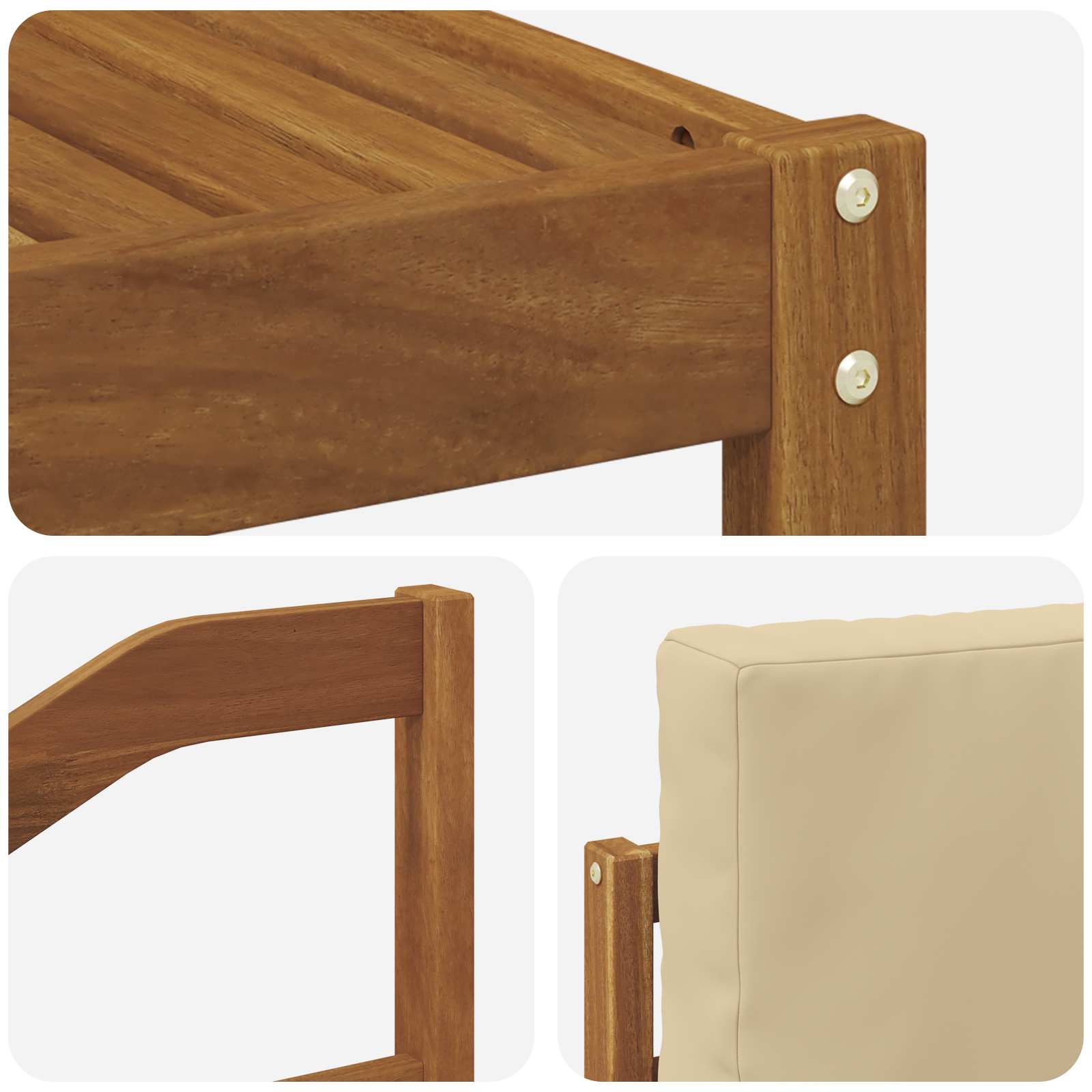 Set vanjskih sofa s jastukom 5 pcs Prirodna i bež