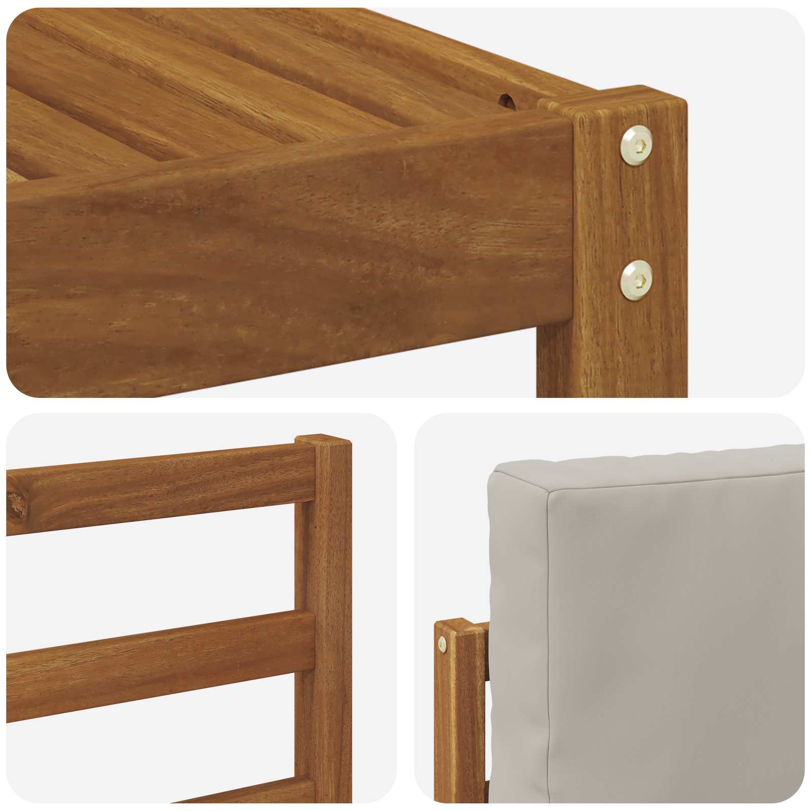 Set vanjskih sofa s jastukom 6 pcs Prirodna i svijetlo siva