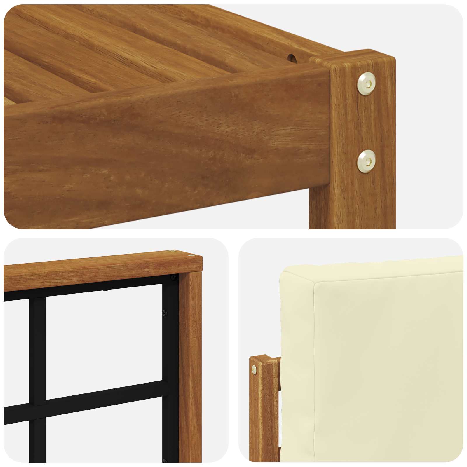 Set vanjskih sofa s jastukom 6 pcs Prirodna i krem