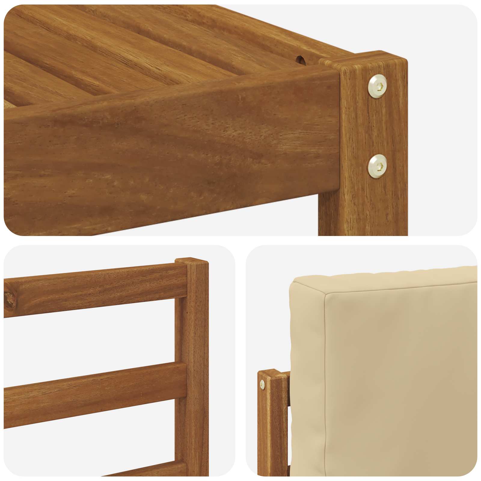 Set vanjskih sofa s jastukom 7 pcs Prirodna i bež