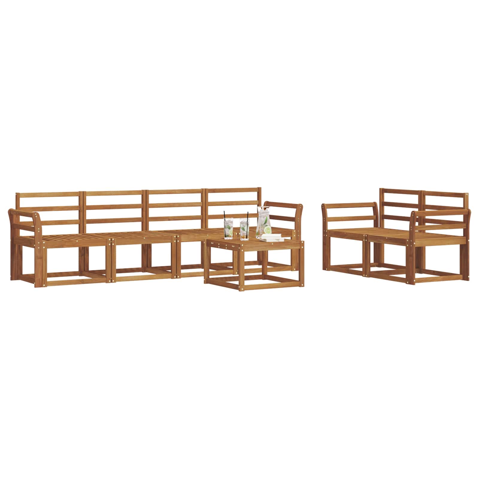 Set vanjskih sofa 7 pcs Prirodna