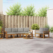 Set vanjskih sofa 7 kom. Prirodna i svijetlo siva