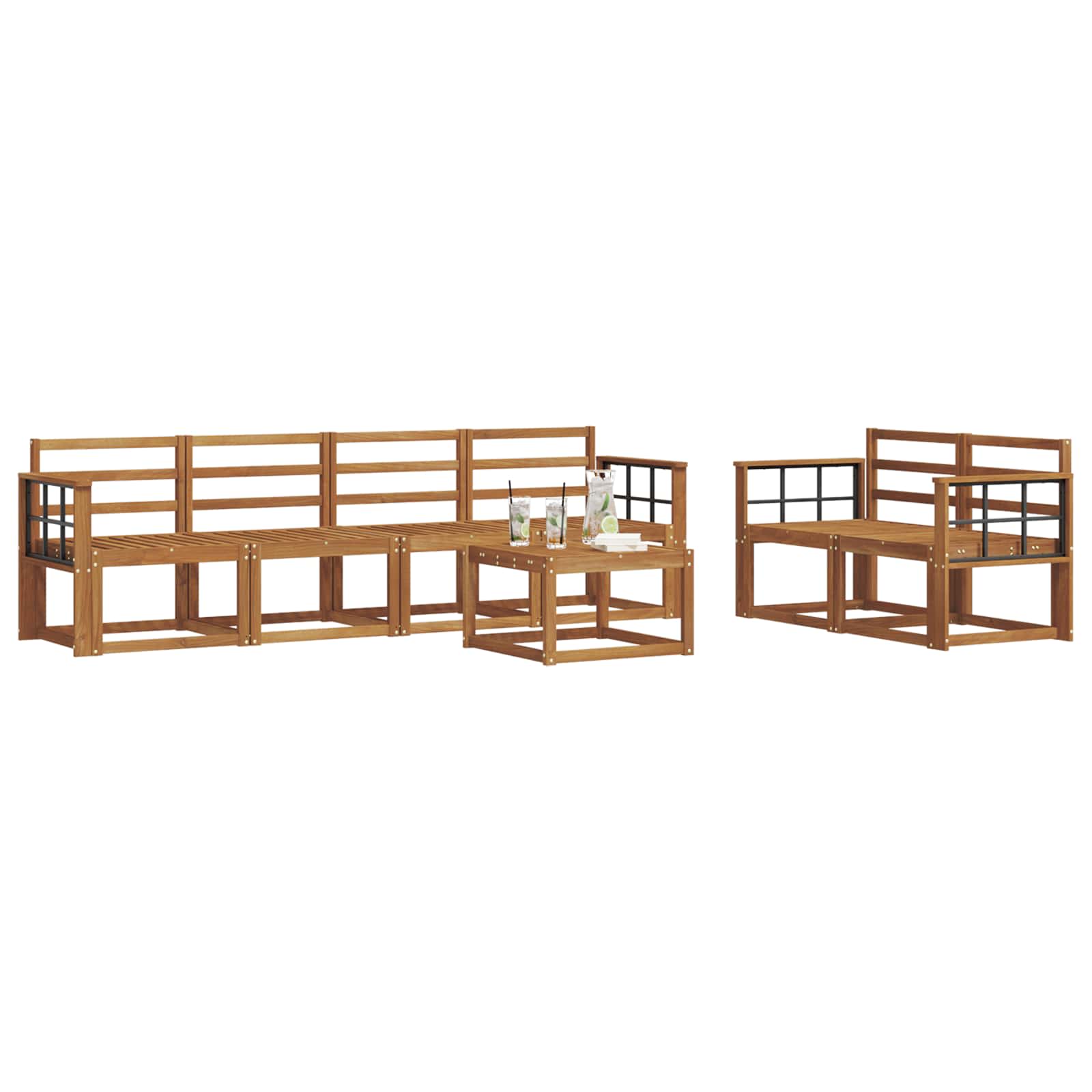 Set vanjskih sofa 7 pcs Prirodna