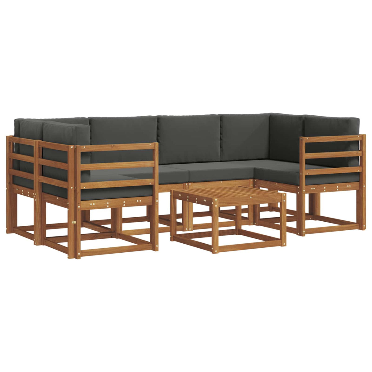 Set vanjskih sofa 7 kom. Prirodna i antracit
