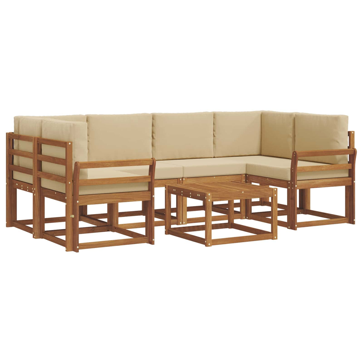 Set vanjskih sofa 7 kom. Prirodna i bež