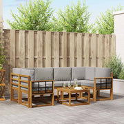 Set vanjskih sofa 7 kom. Prirodna i svijetlo siva
