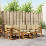 Set vanjskih sofa 7 kom. Prirodna i bež