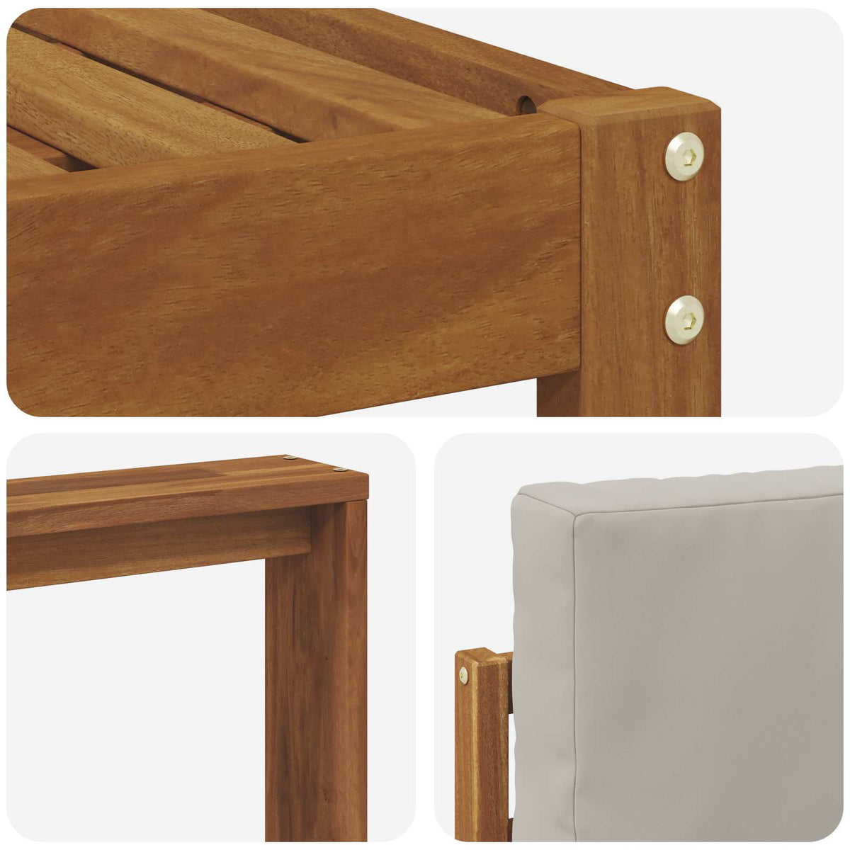 Set vanjskih sofa 8 kom. Prirodna i svijetlo siva