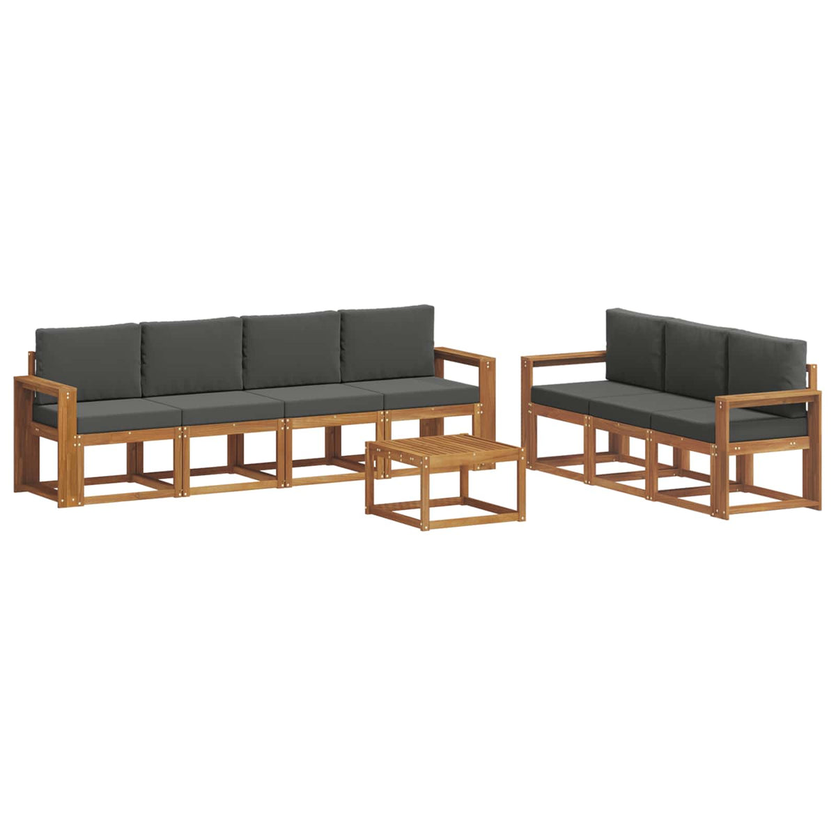 Set vanjskih sofa 8 kom. Prirodna i antracit