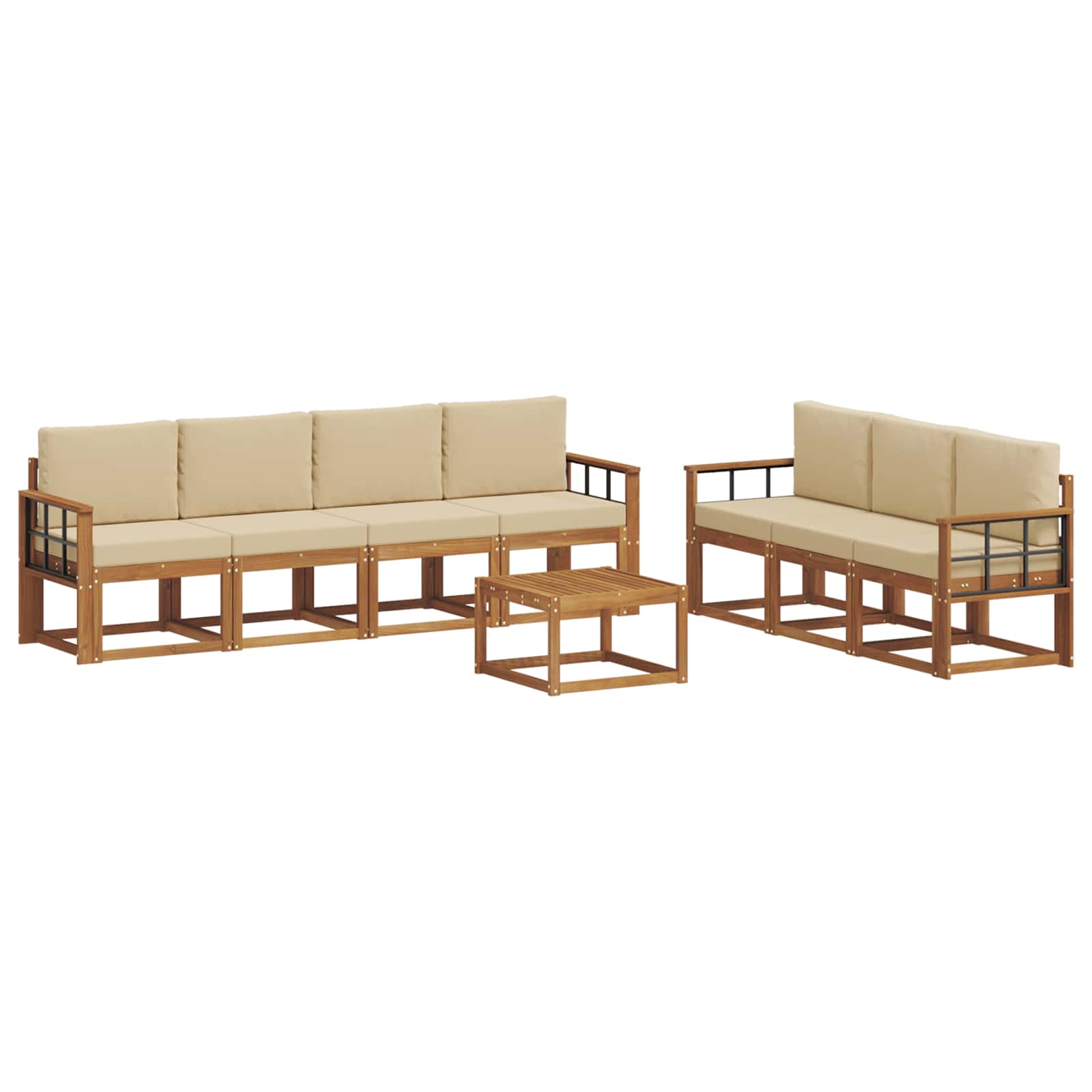 Set vanjskih sofa s jastukom 8 pcs Prirodna i bež