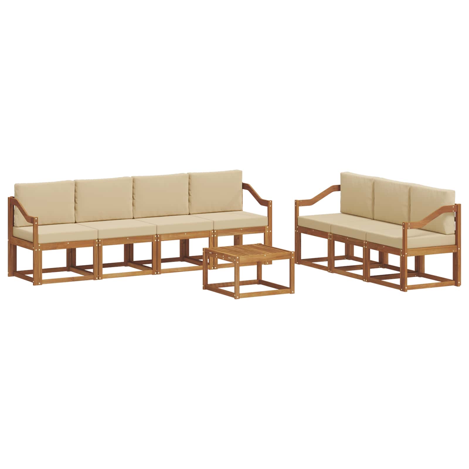 Set vanjskih sofa s jastukom 8 pcs Prirodna i bež
