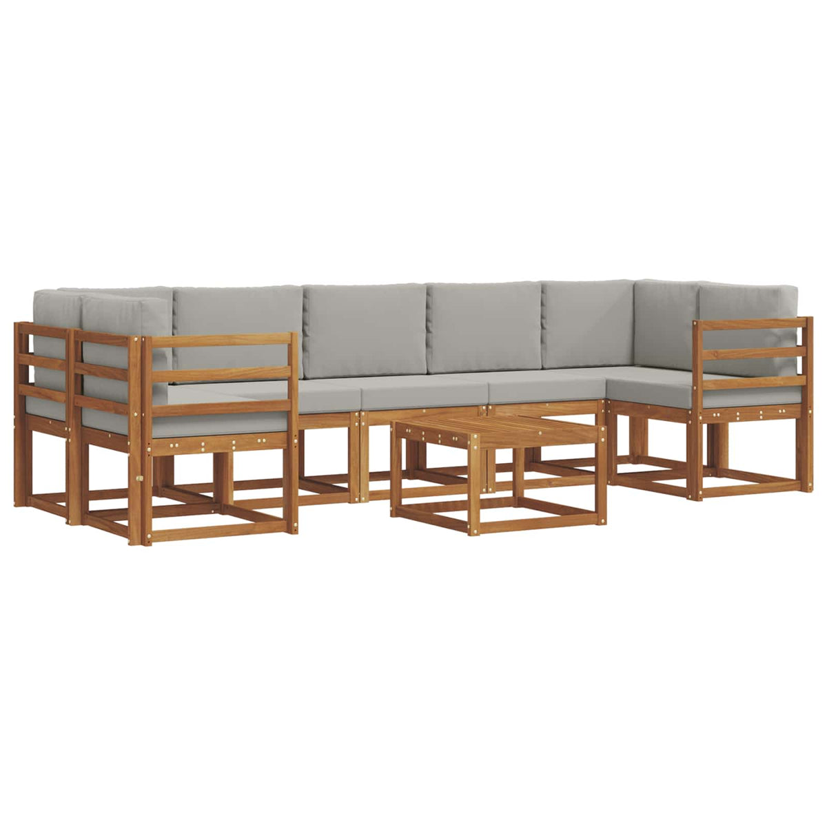 Set vanjskih sofa 8 kom. Prirodna i svijetlo siva