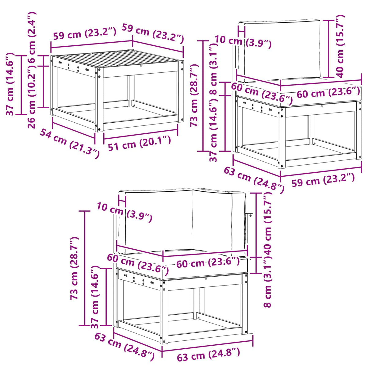 Set vanjskih sofa 8 kom. Prirodna i svijetlo siva