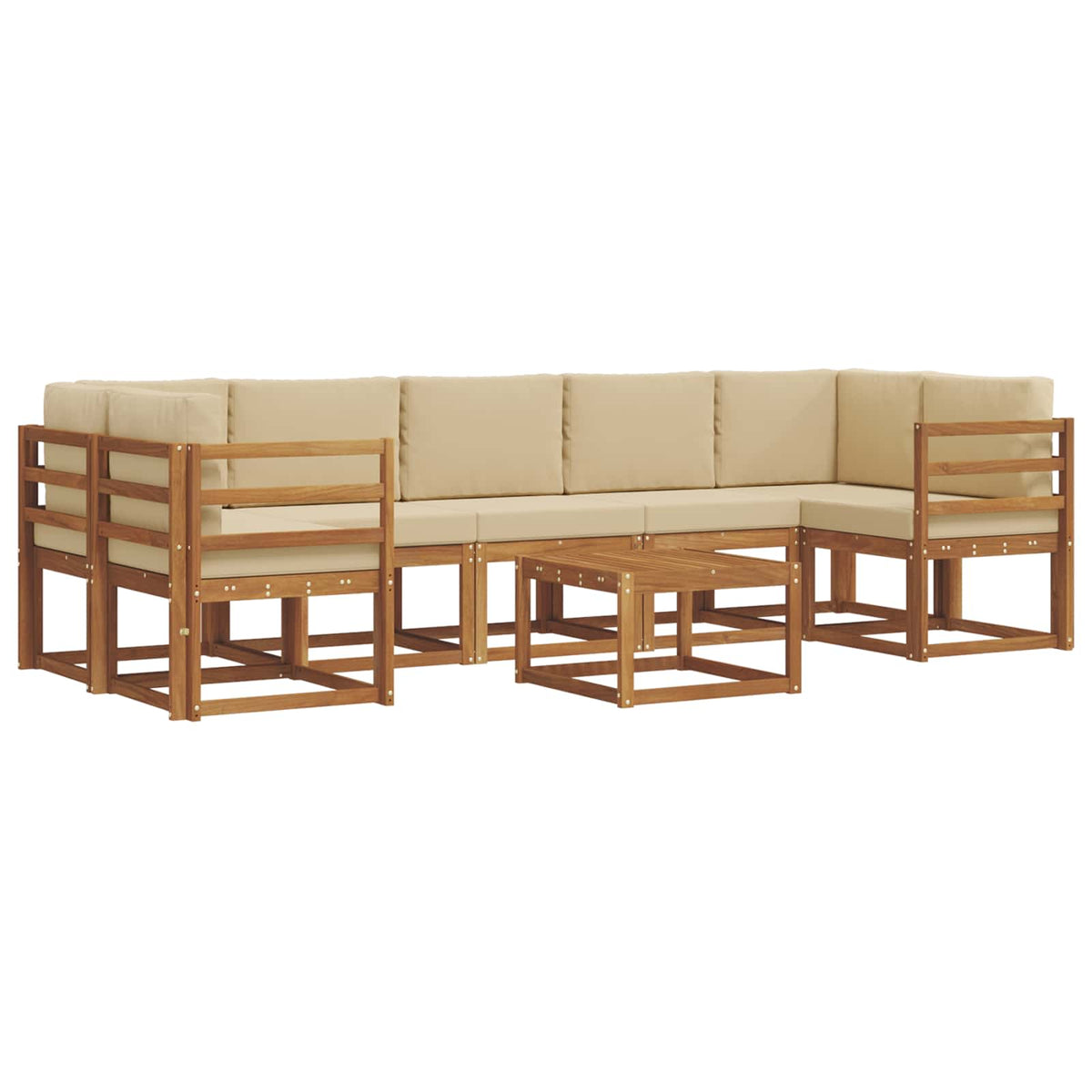 Set vanjskih sofa 8 kom. Prirodna i bež