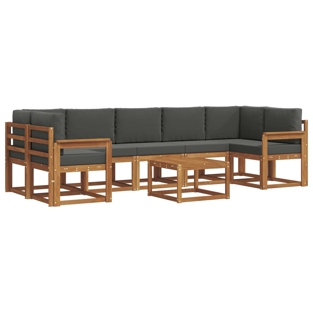 Set vanjskih sofa 8 kom. Prirodna i antracit