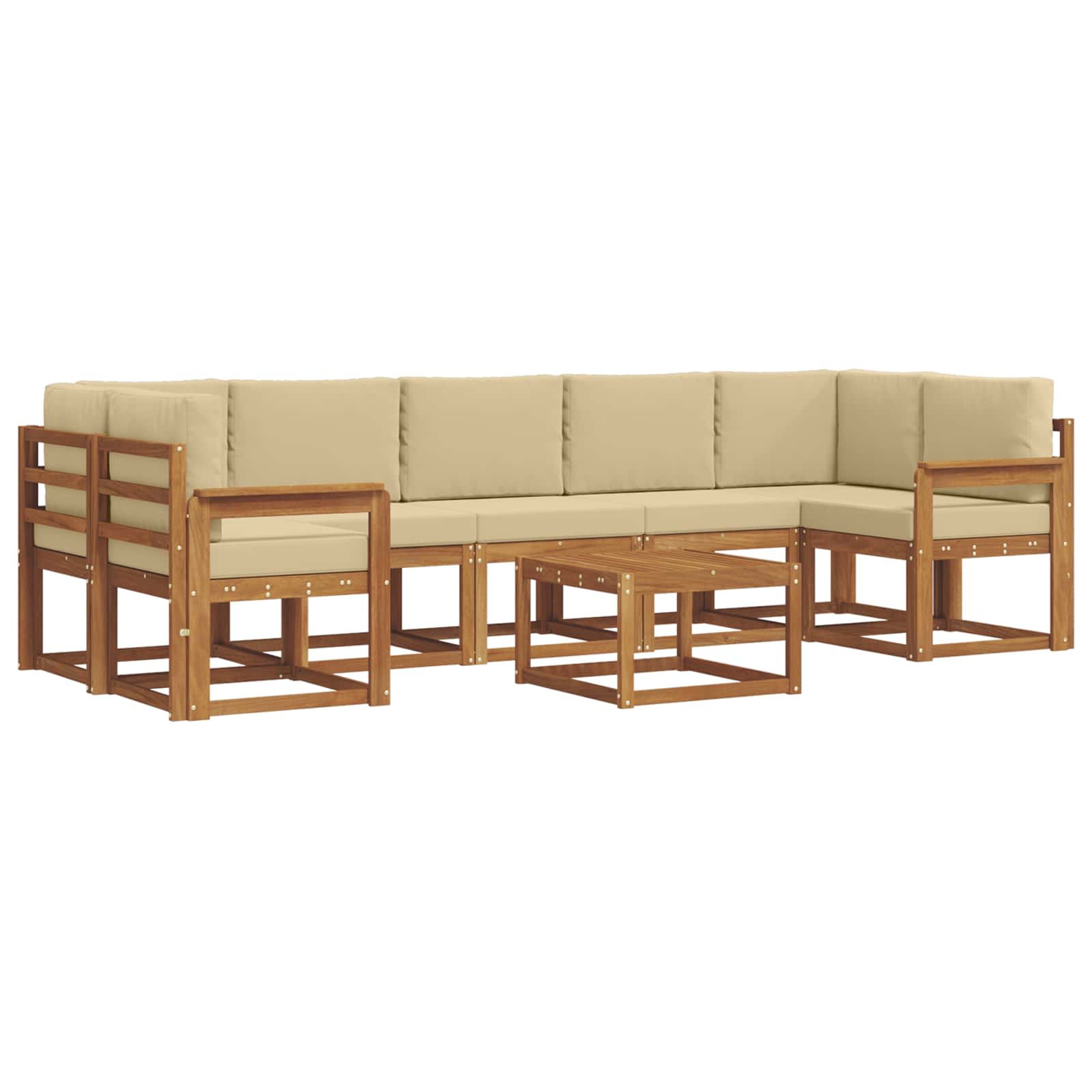 Set vanjskih sofa s jastukom 8 pcs Prirodna i bež