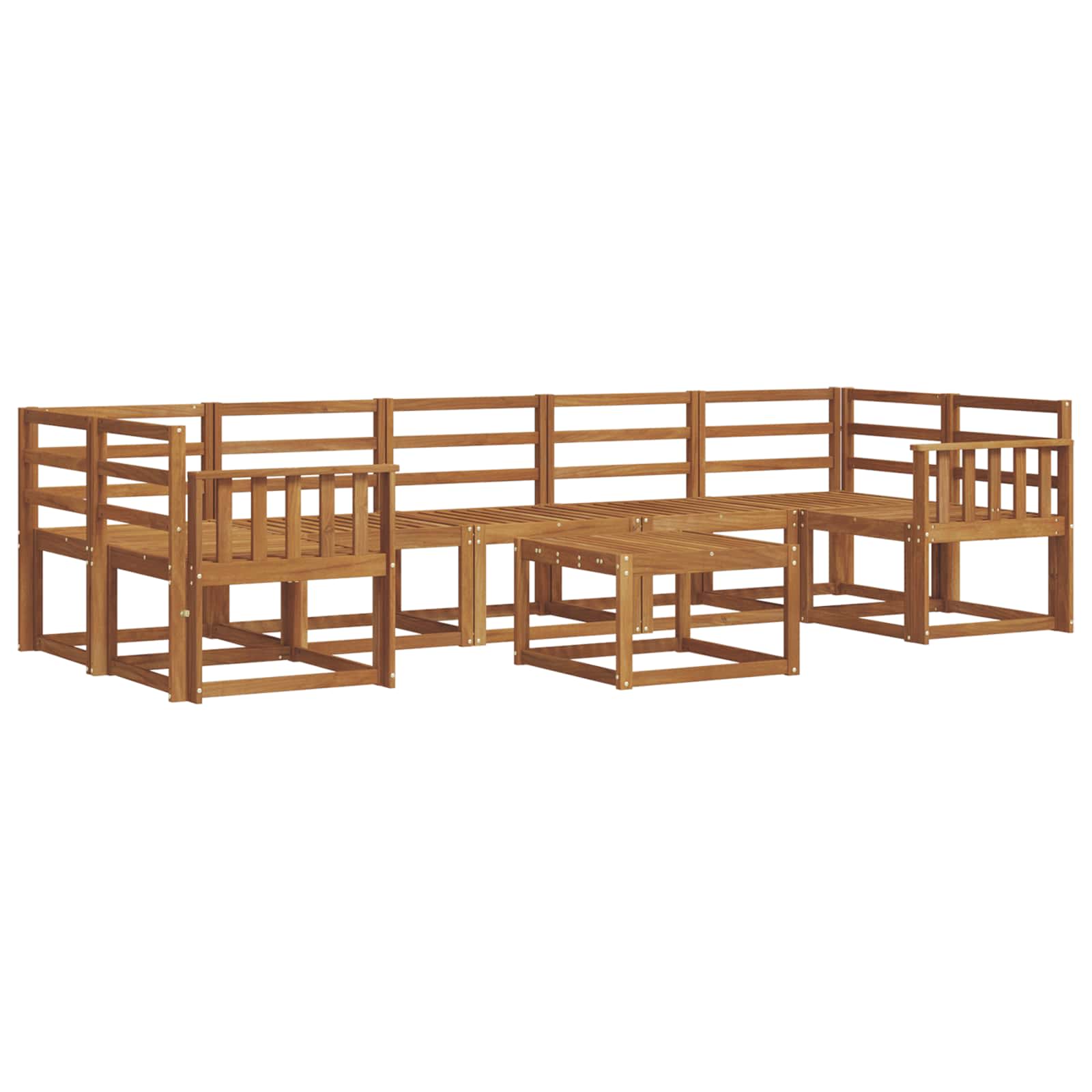 Set vanjskih sofa 8 pcs Prirodna Čvrsto drvo akacije