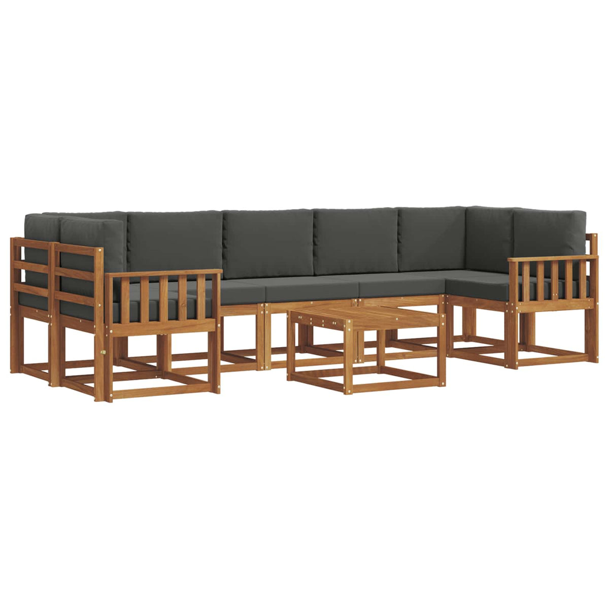 Set vanjskih sofa 8 kom. Prirodna i antracit