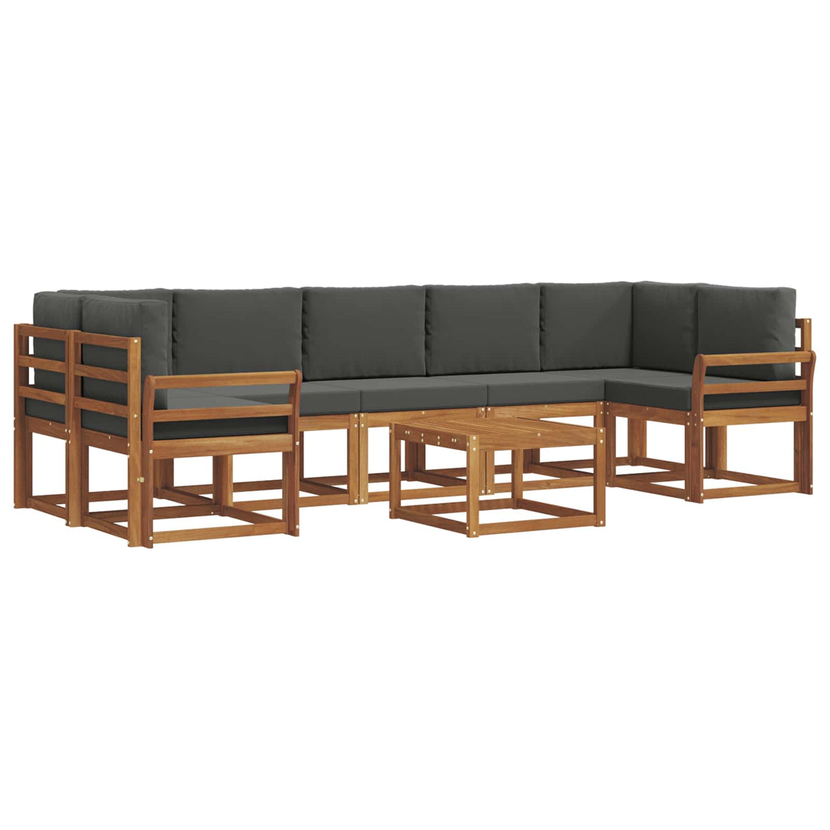 Set vanjskih sofa 8 kom. Prirodna i antracit