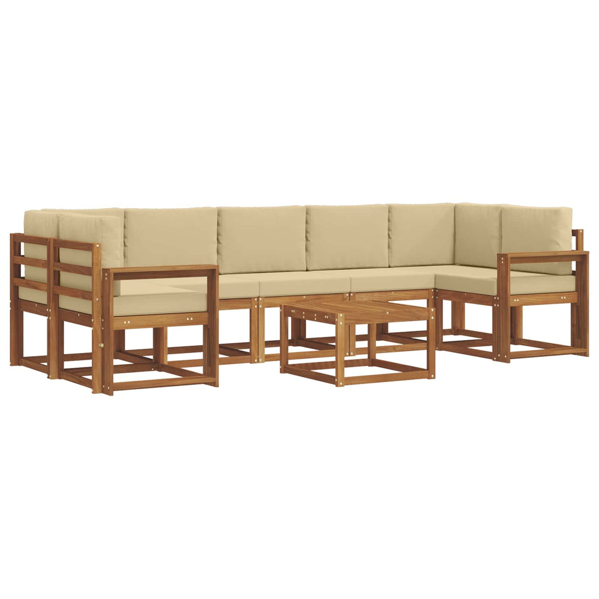Set vanjskih sofa 8 kom. Prirodna i bež