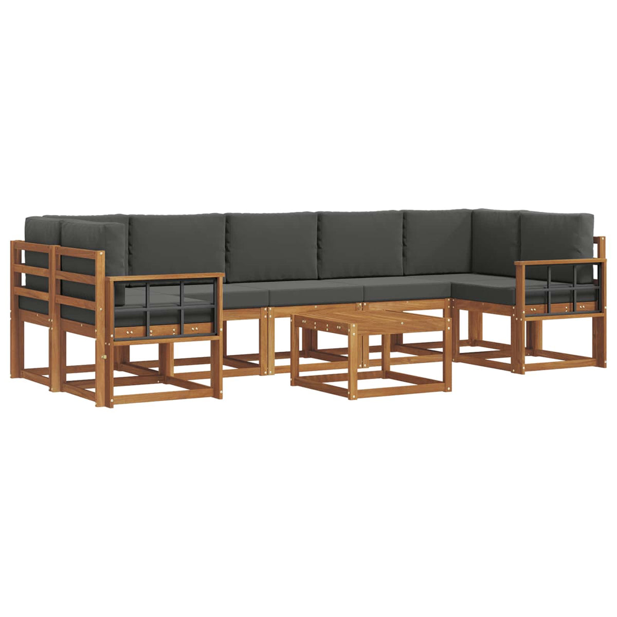 Set vanjskih sofa 8 kom. Prirodna i antracit