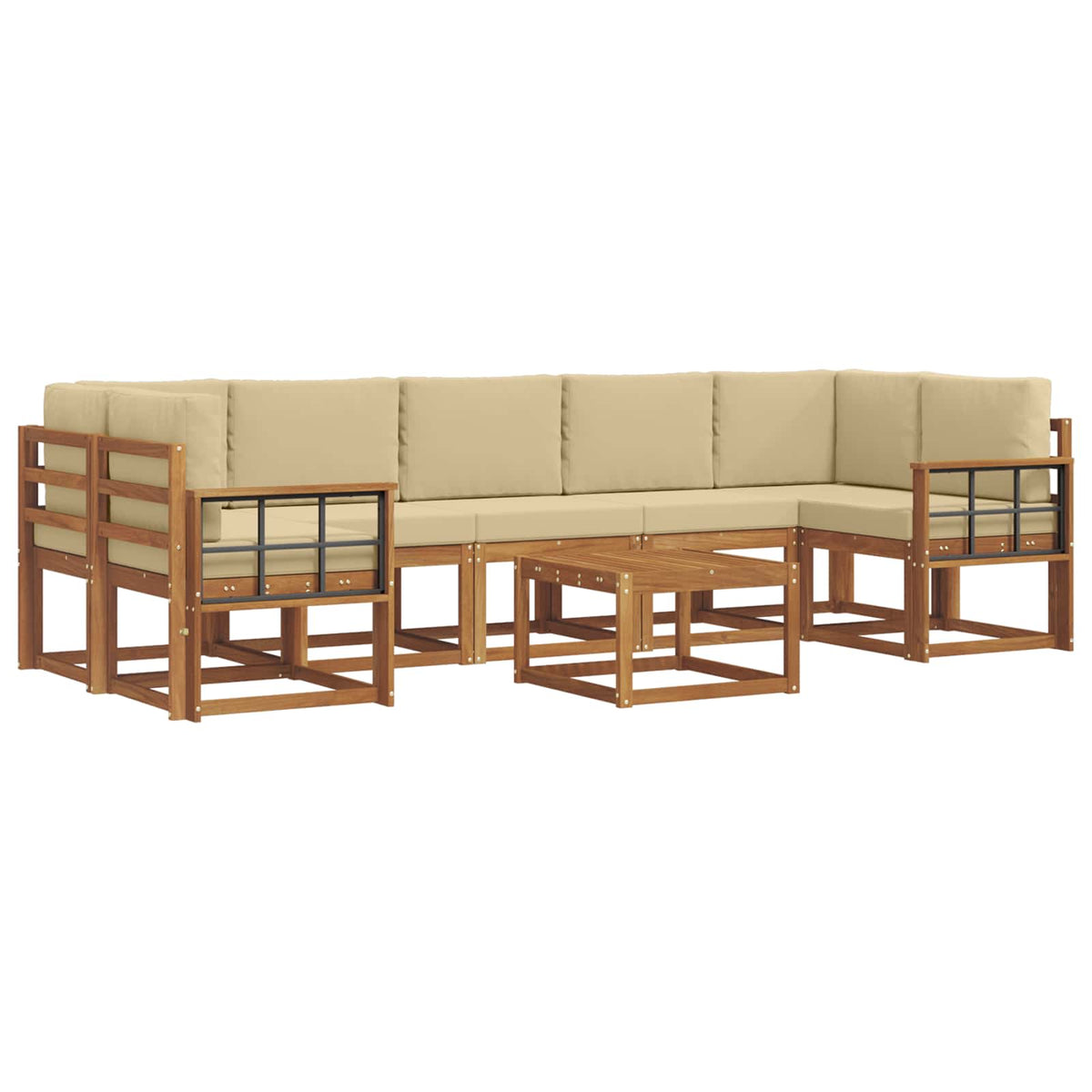 Set vanjskih sofa 8 kom. Prirodna i bež