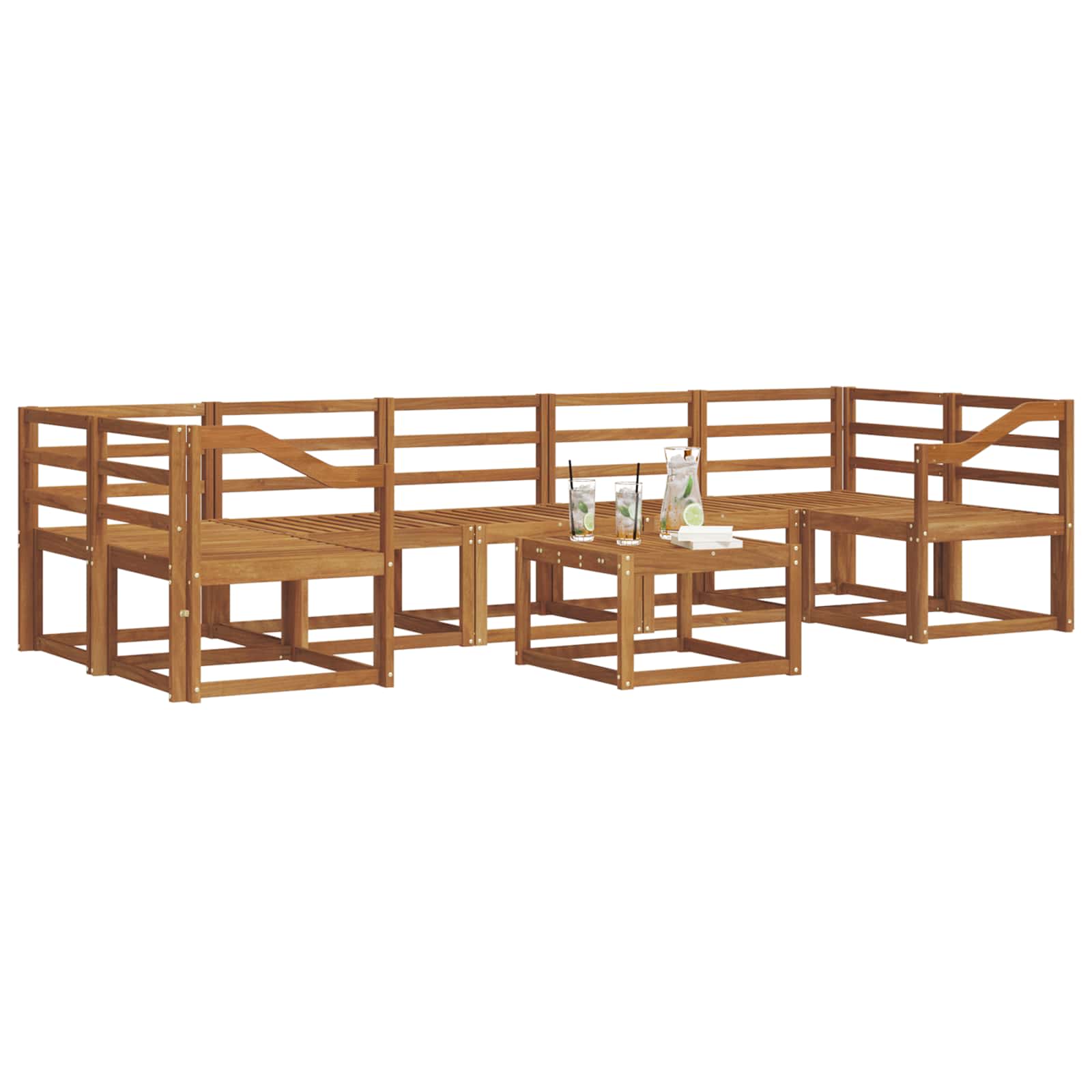 Set vanjskih sofa 8 pcs Prirodna Čvrsto drvo akacije