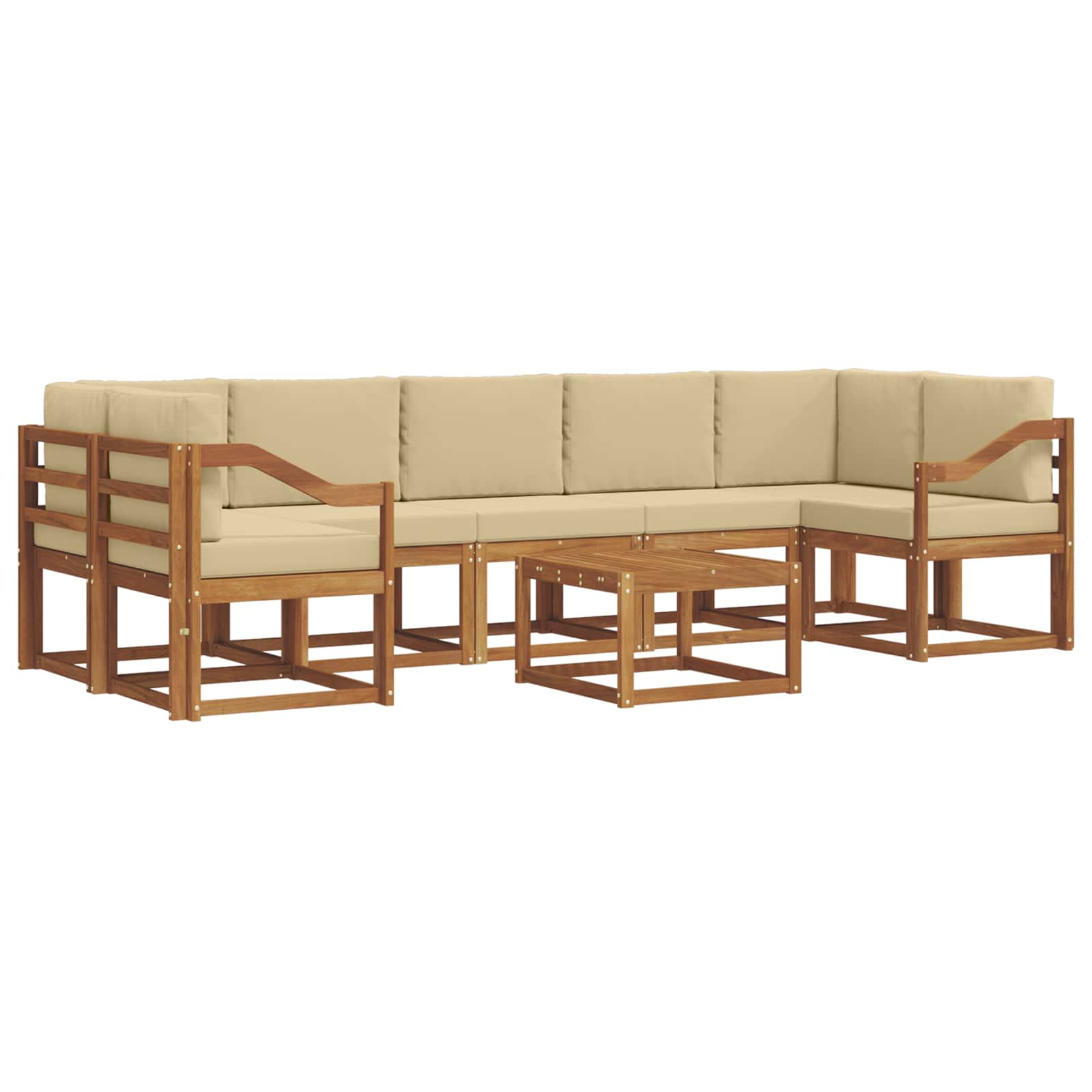 Set vanjskih sofa s jastukom 8 pcs Prirodna i bež
