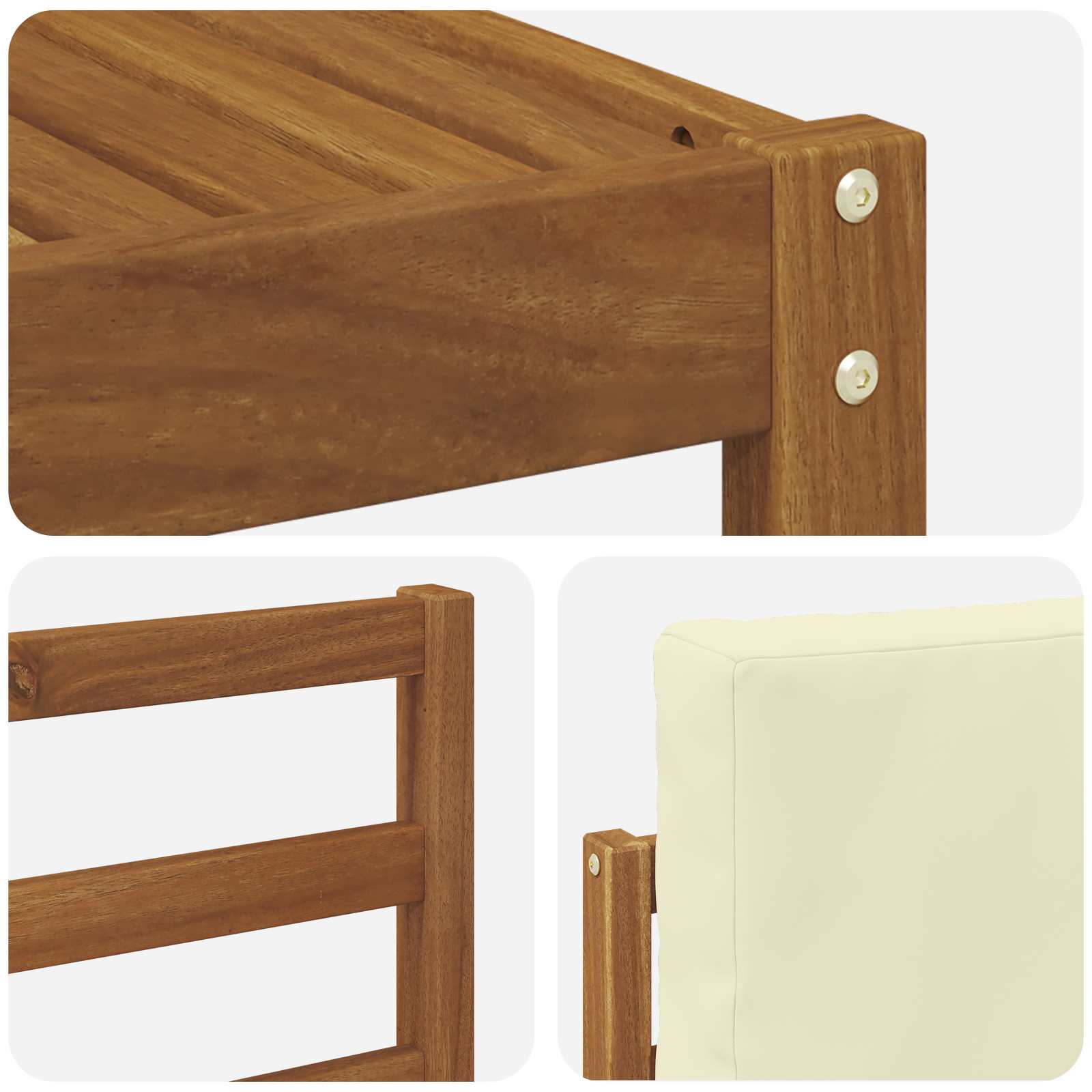 Set vanjskih sofa s jastukom 9 pcs Prirodna i krem