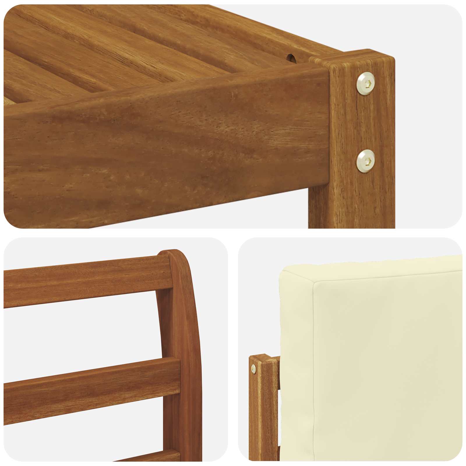 Set vanjskih sofa s jastukom 9 pcs Prirodna i krem