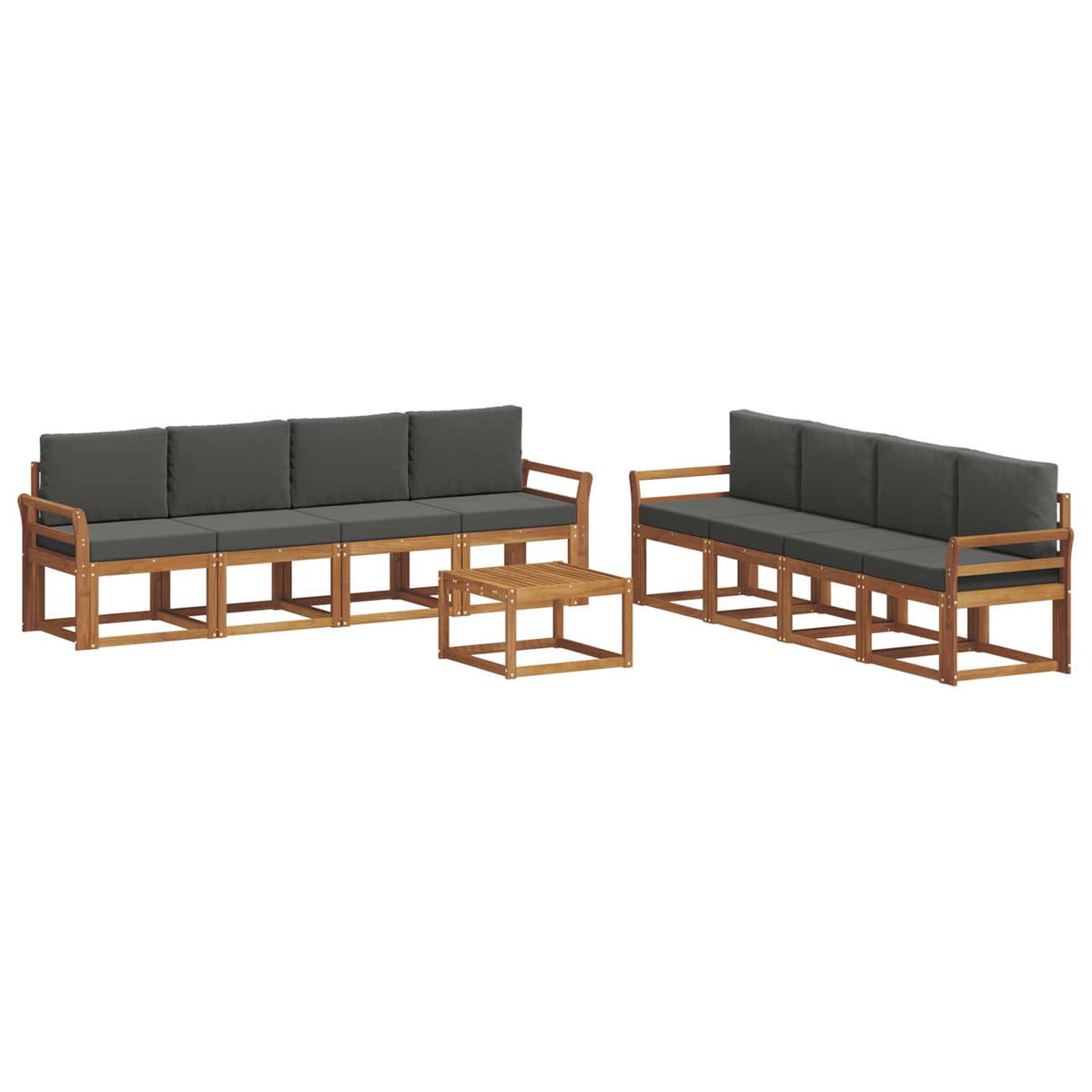 Set vanjskih sofa 9 kom. Prirodna i antracit