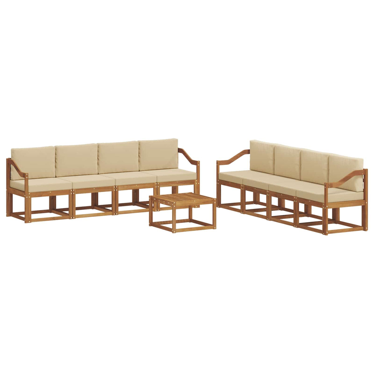 Set vanjskih sofa 9 kom. Prirodna i bež