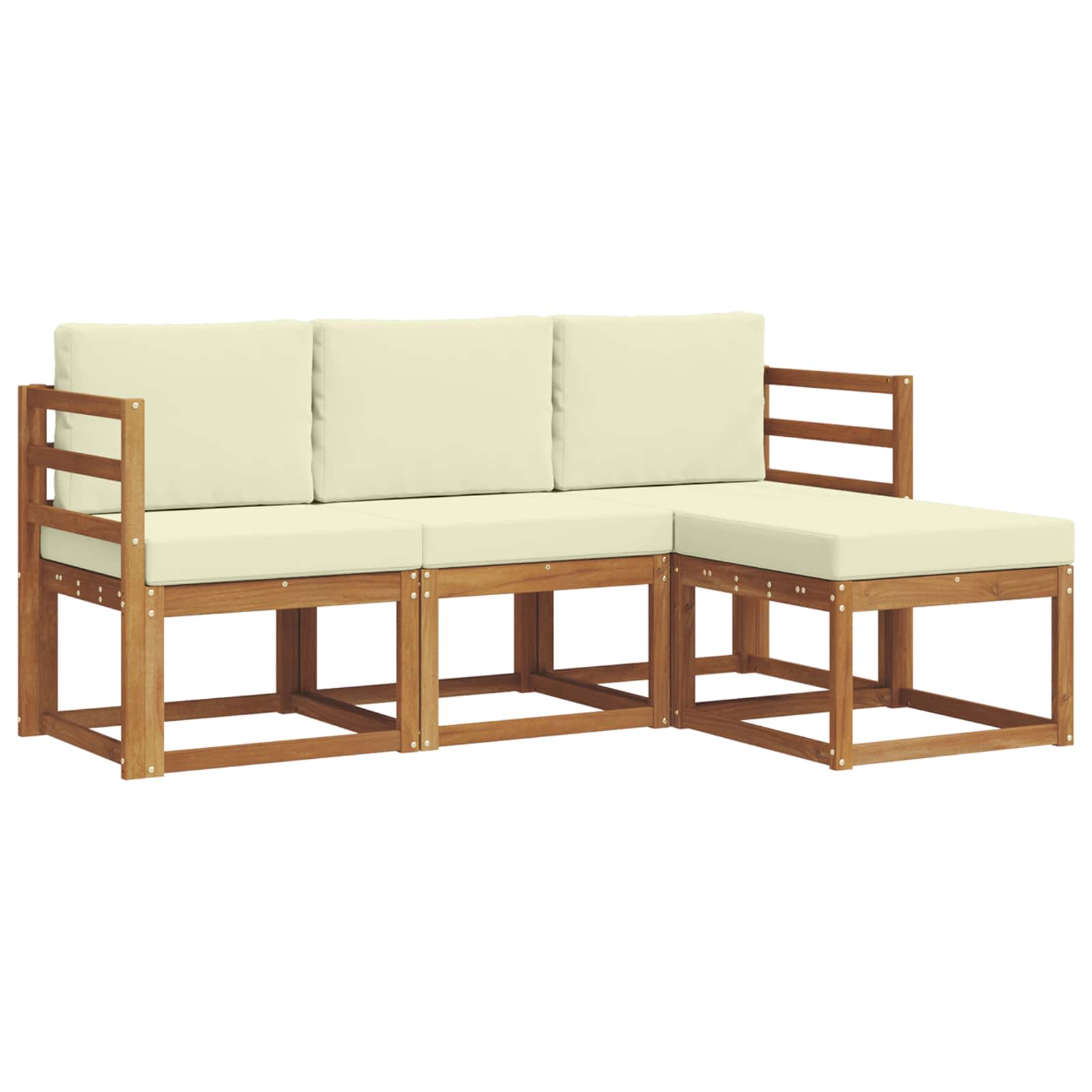 Set vanjskih sofa s jastukom 4 pcs Prirodna i krem