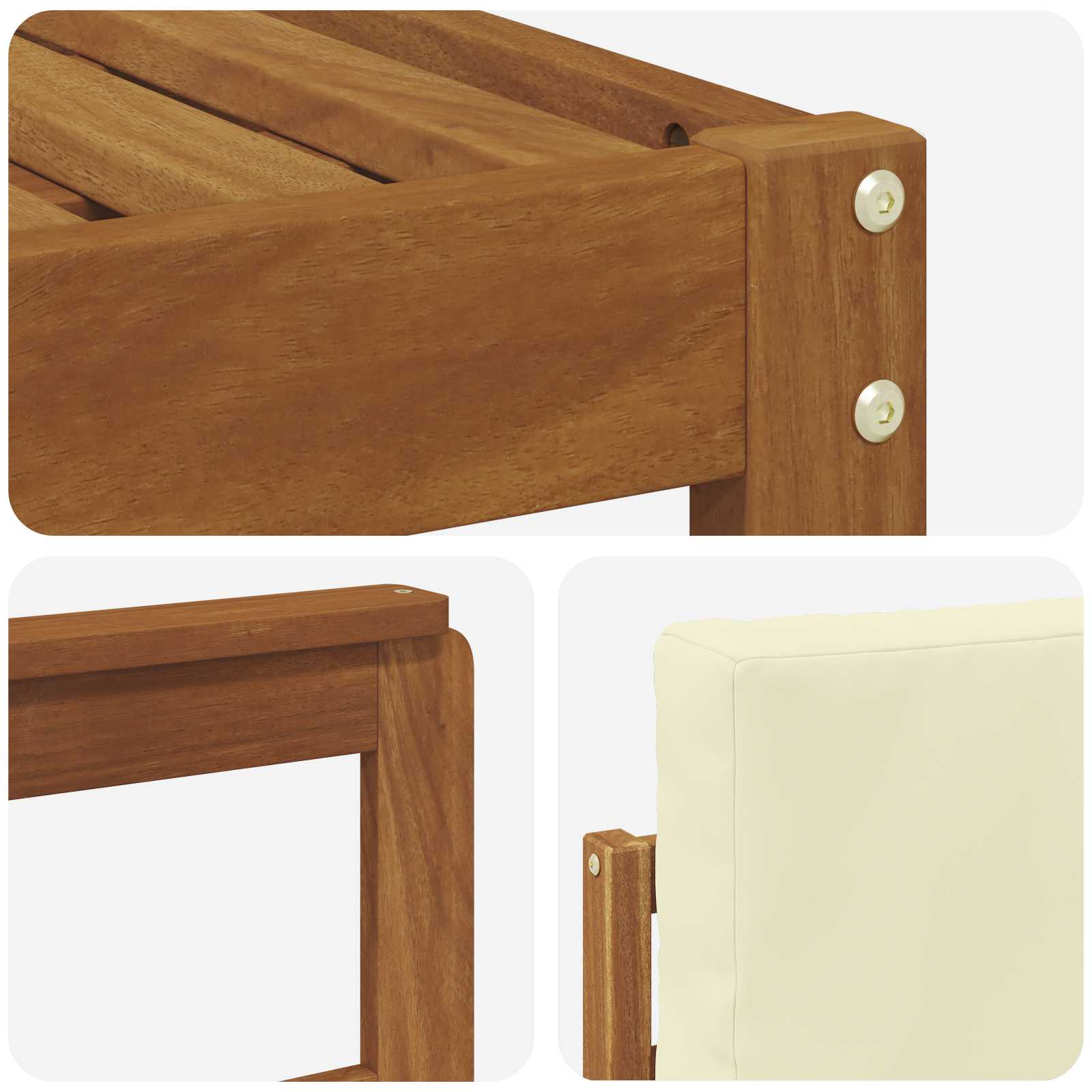 Set vanjskih sofa s jastukom 4 pcs Prirodna i krem