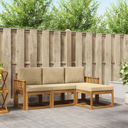 Set vanjskih sofa 4 kom. Prirodna i bež Smeđa 189,5 x 122,5 x 73 cm