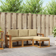 Set vanjskih sofa 4 kom. Prirodna i bež Smeđa 197,5 x 63 x 73 cm