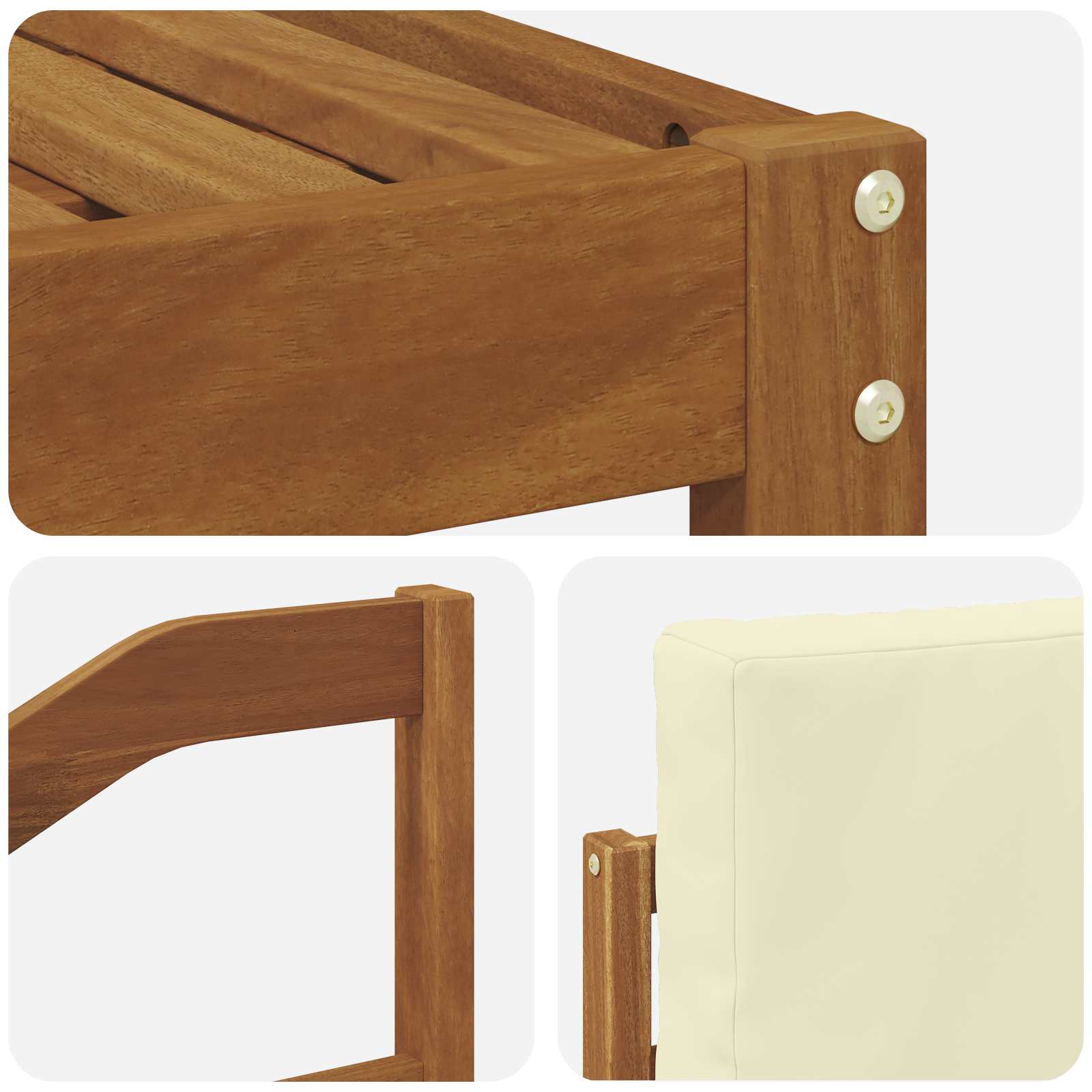 Set vanjskih sofa s jastukom 4 pcs Prirodna i krem