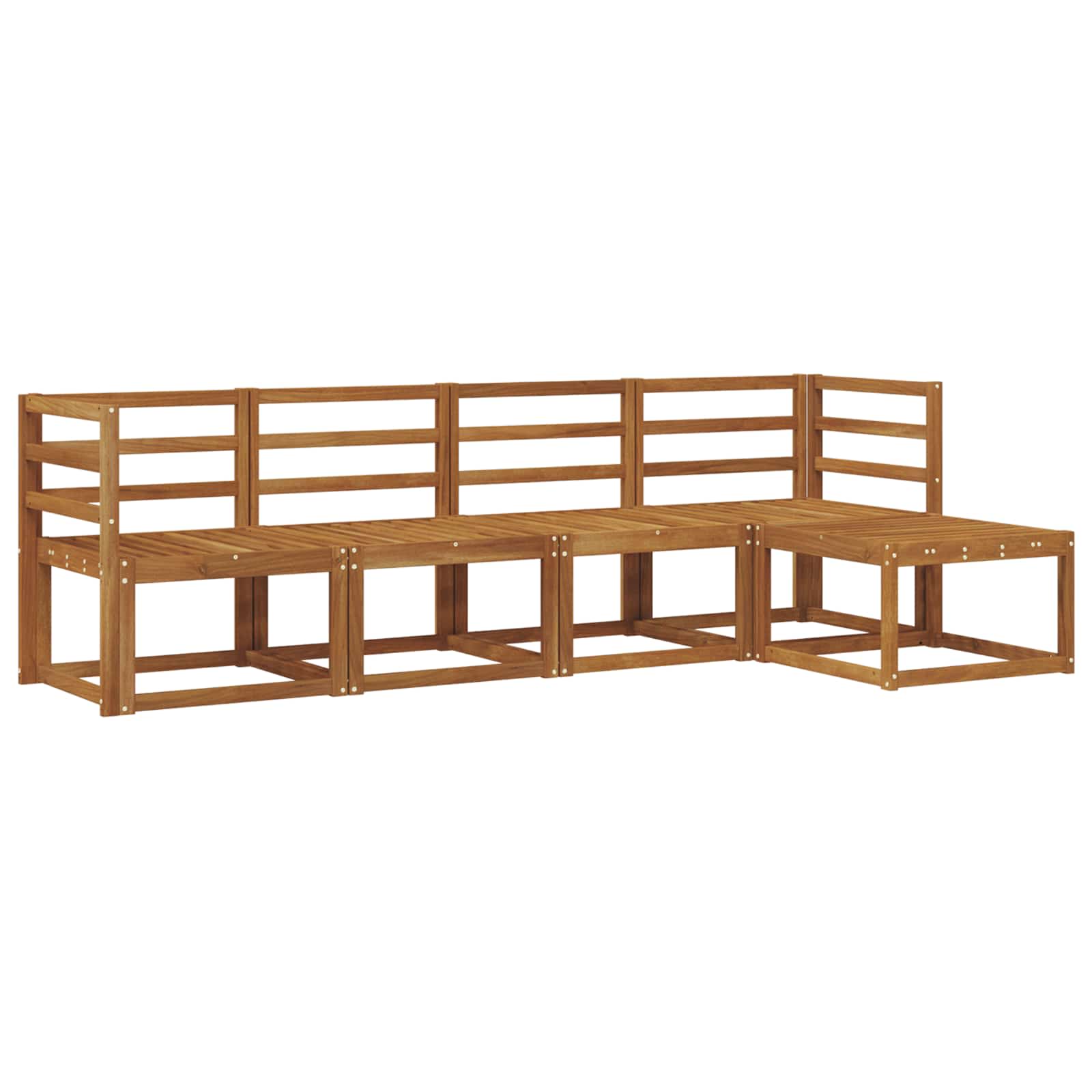 Set vanjskih sofa 5 pcs Prirodna Čvrsto drvo akacije