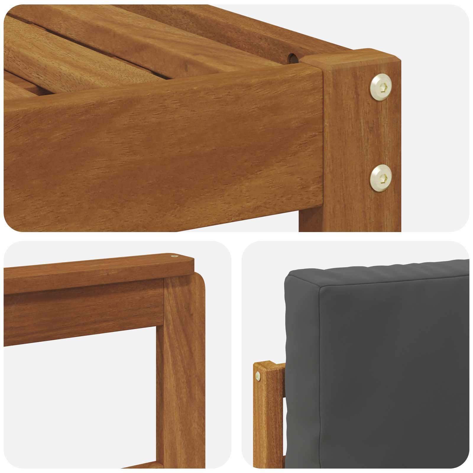 Set vanjskih sofa 5 pcs Prirodna i antracit Čvrsto drvo akacije