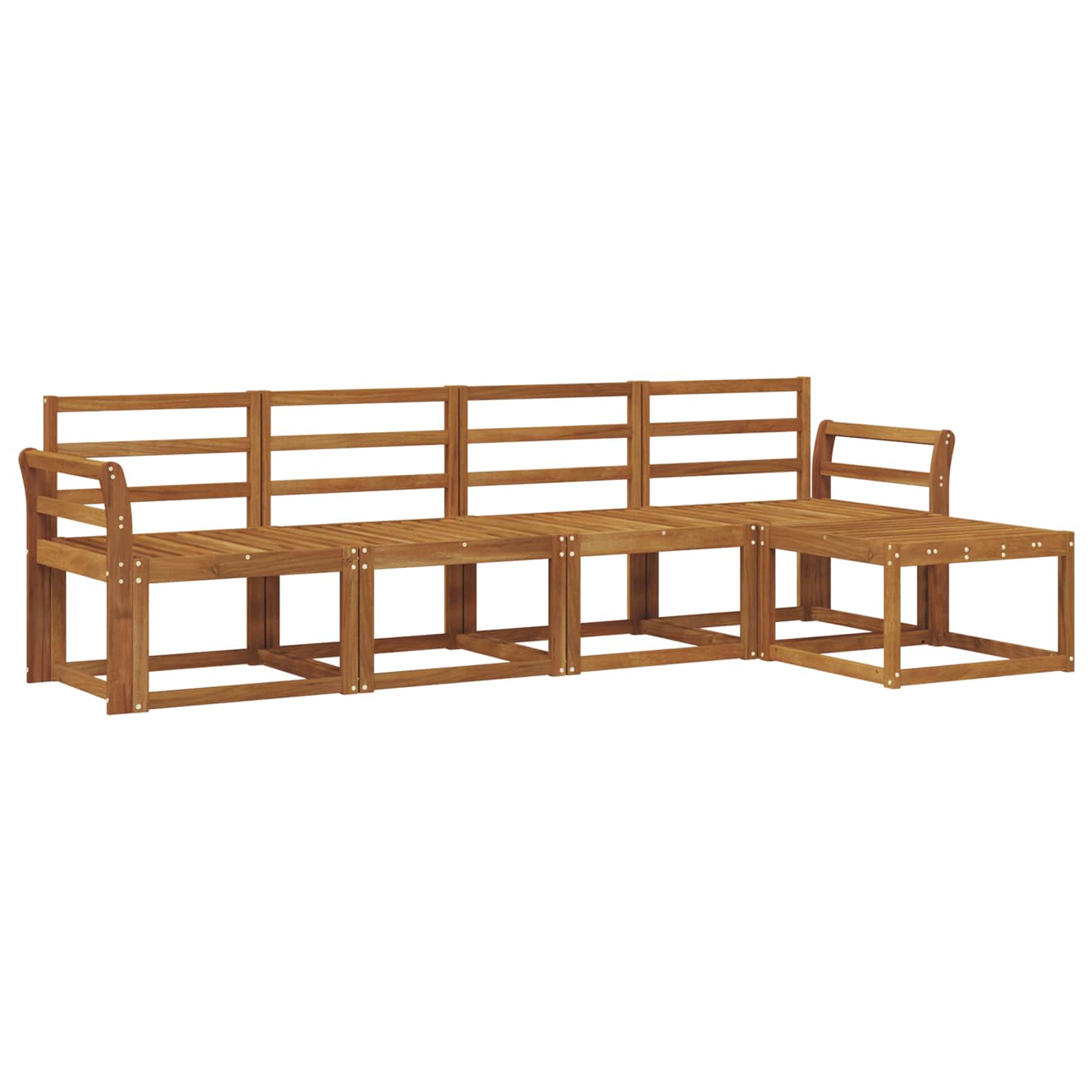 Set vanjskih sofa 5 pcs Prirodna Čvrsto drvo akacije