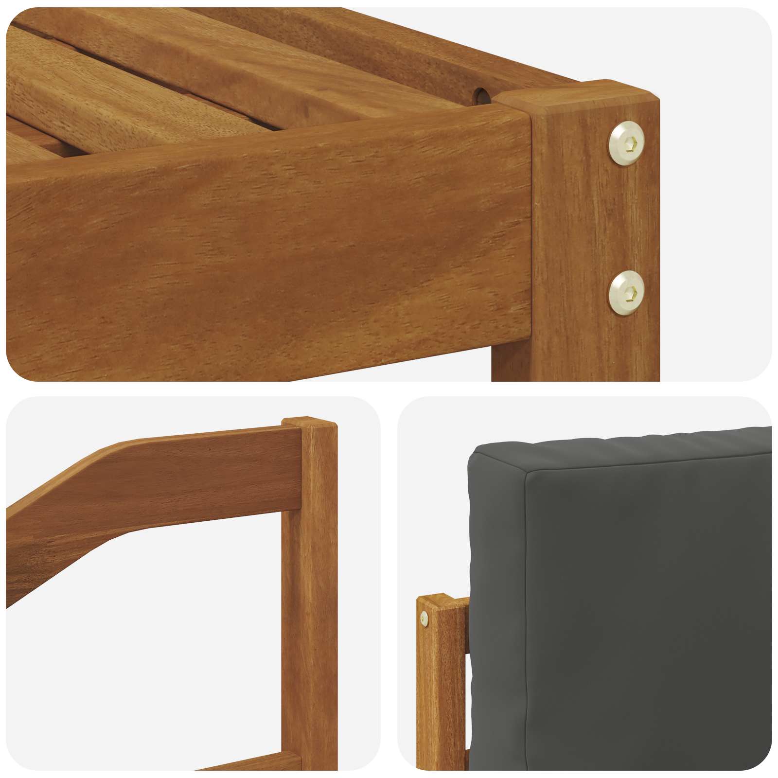 Set vanjskih sofa 5 pcs Prirodna i antracit Čvrsto drvo akacije