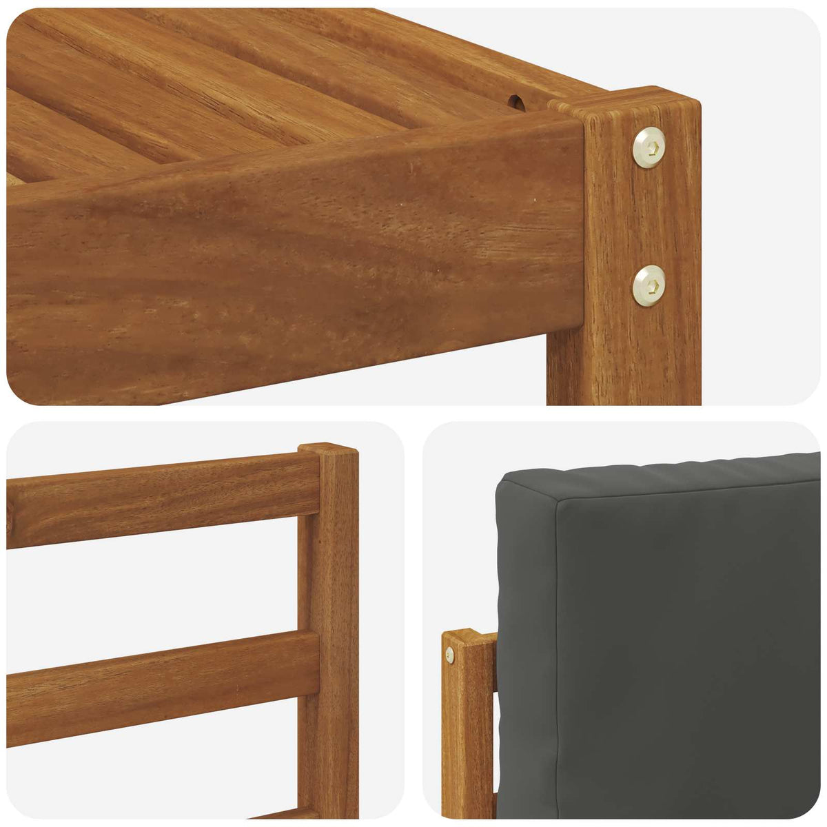 Set vanjskih sofa 6 kom. Prirodna i antracit