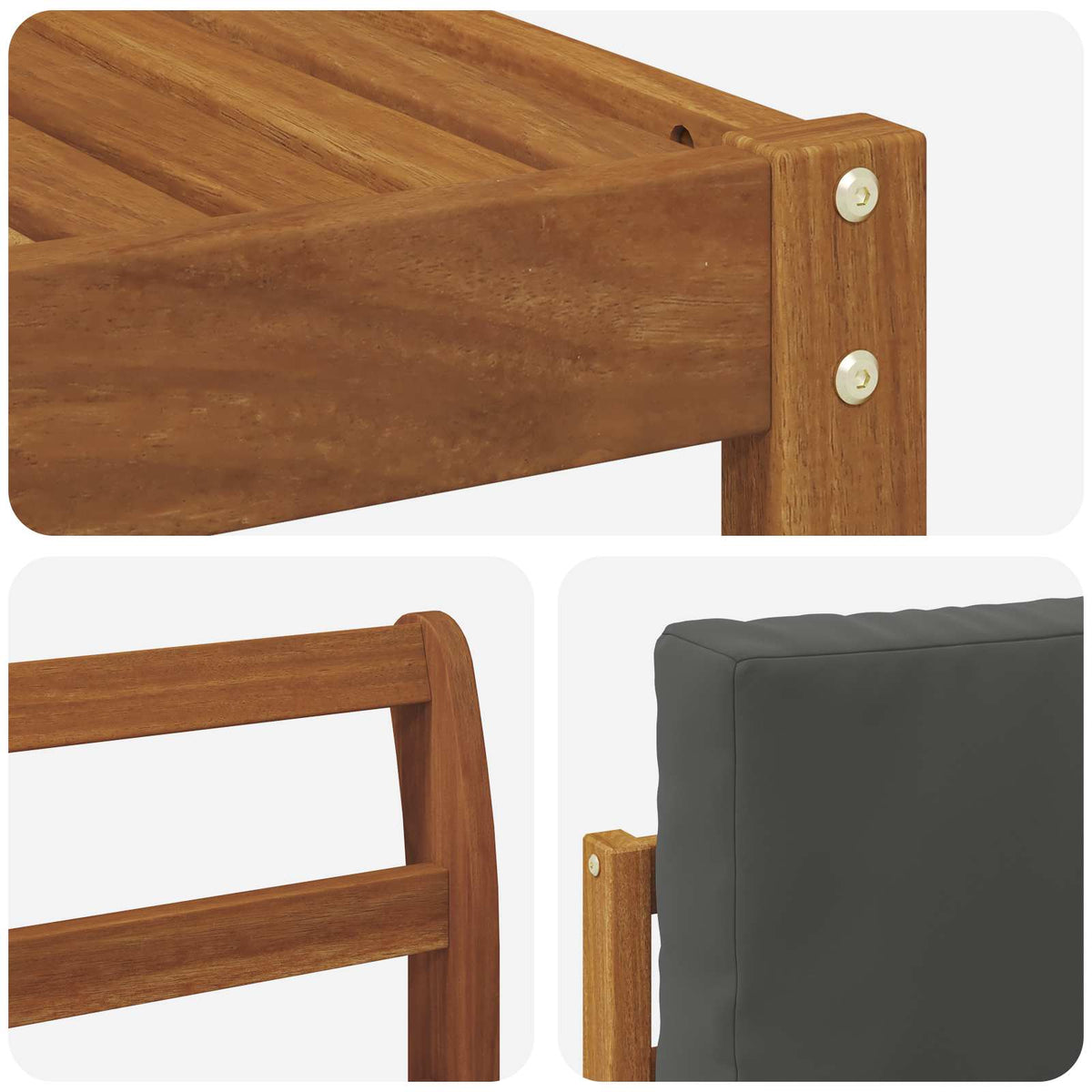 Set vanjskih sofa 6 kom. Prirodna i antracit