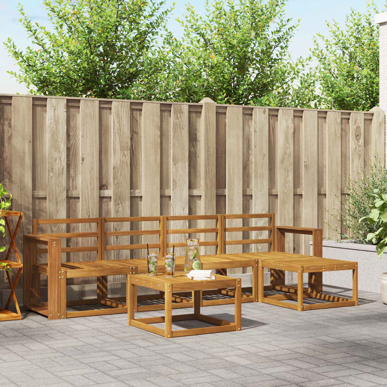 Set vanjskih sofa 6 pcs Prirodna