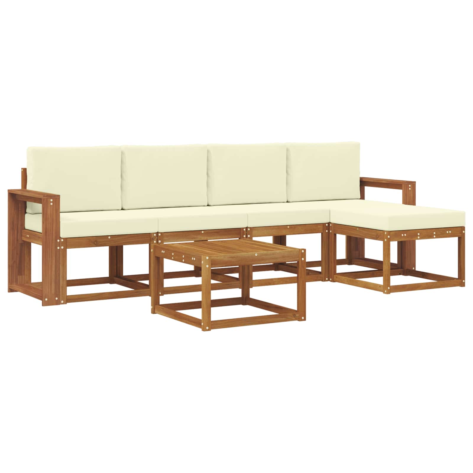 Set vanjskih sofa s jastukom 6 pcs Prirodna i krem