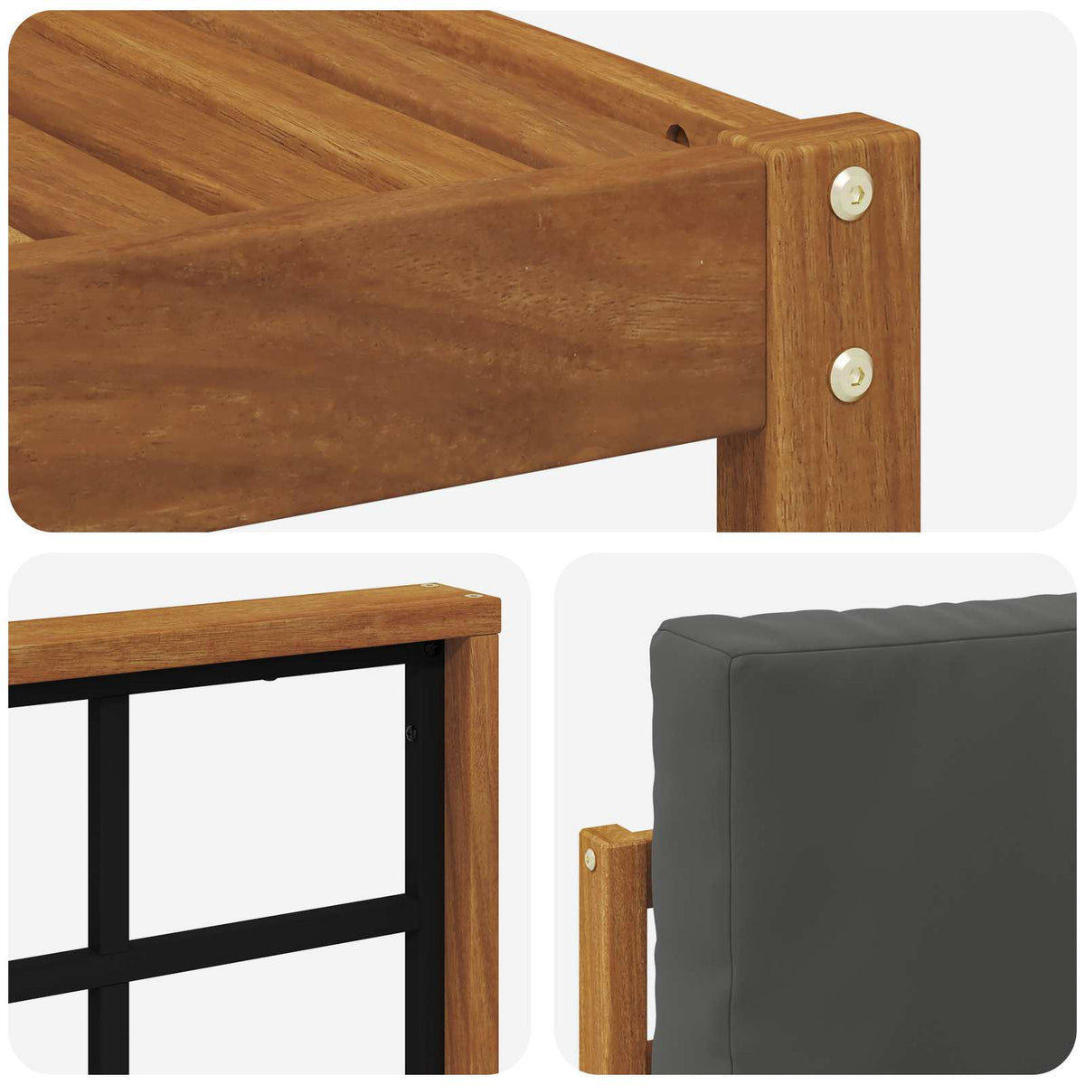 Set vanjskih sofa 6 kom. Prirodna i antracit
