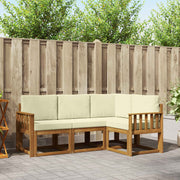 Set vanjskih sofa 4 kom. Prirodna i krem Smeđa 187,5 x 128,5 x 73 cm