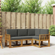 Set vanjskih sofa 4 kom. Prirodna i antracit Smeđa 187,5 x 128,5 x 73 cm